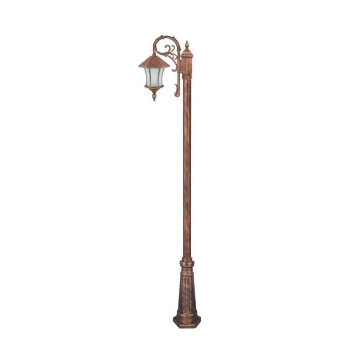 چراغ تکشاخه حیاطی و پارکی تکشیدفام مدل ویکتوریا کمرباریک کد 91200-8213